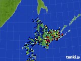 北海道地方のアメダス実況(日照時間)(2017年01月11日)