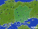 岡山県のアメダス実況(日照時間)(2017年01月12日)