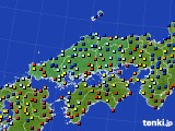 中国地方のアメダス実況(日照時間)(2017年01月13日)