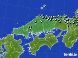 中国地方のアメダス実況(降水量)(2017年01月14日)