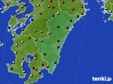 宮崎県のアメダス実況(日照時間)(2017年01月14日)