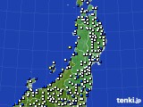 東北地方のアメダス実況(風向・風速)(2017年01月14日)