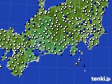 2017年01月15日の東海地方のアメダス(風向・風速)