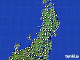 東北地方のアメダス実況(風向・風速)(2017年01月16日)