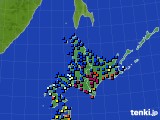 北海道地方のアメダス実況(日照時間)(2017年01月17日)