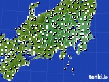 関東・甲信地方のアメダス実況(風向・風速)(2017年01月17日)