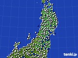 東北地方のアメダス実況(風向・風速)(2017年01月19日)