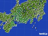 東海地方のアメダス実況(風向・風速)(2017年01月19日)