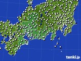 2017年01月20日の東海地方のアメダス(風向・風速)
