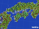 四国地方のアメダス実況(日照時間)(2017年01月21日)