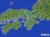 近畿地方のアメダス実況(風向・風速)(2017年01月21日)