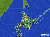 北海道地方のアメダス実況(積雪深)(2017年01月22日)