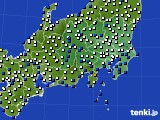 関東・甲信地方のアメダス実況(風向・風速)(2017年01月22日)