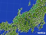 北陸地方のアメダス実況(風向・風速)(2017年01月22日)