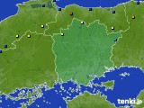 岡山県のアメダス実況(積雪深)(2017年01月23日)