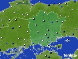 岡山県のアメダス実況(風向・風速)(2017年01月24日)