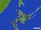 北海道地方のアメダス実況(風向・風速)(2017年01月27日)