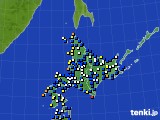 北海道地方のアメダス実況(風向・風速)(2017年01月28日)