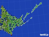 道東のアメダス実況(風向・風速)(2017年01月28日)