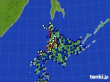 北海道地方のアメダス実況(日照時間)(2017年01月30日)