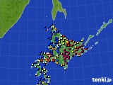 北海道地方のアメダス実況(日照時間)(2017年01月31日)