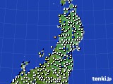 2017年02月01日の東北地方のアメダス(風向・風速)