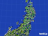 2017年02月02日の東北地方のアメダス(風向・風速)