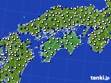 四国地方のアメダス実況(風向・風速)(2017年02月02日)