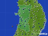 秋田県のアメダス実況(風向・風速)(2017年02月02日)