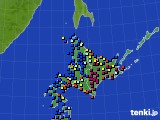 北海道地方のアメダス実況(日照時間)(2017年02月03日)