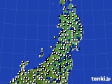 2017年02月03日の東北地方のアメダス(風向・風速)