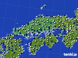 中国地方のアメダス実況(風向・風速)(2017年02月06日)