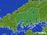 2017年02月06日の広島県のアメダス(風向・風速)