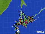 北海道地方のアメダス実況(日照時間)(2017年02月07日)