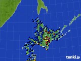 北海道地方のアメダス実況(日照時間)(2017年02月08日)