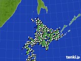 北海道地方のアメダス実況(風向・風速)(2017年02月08日)