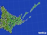 2017年02月08日の道東のアメダス(風向・風速)