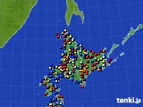 北海道地方のアメダス実況(日照時間)(2017年02月09日)