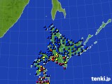 北海道地方のアメダス実況(日照時間)(2017年02月11日)