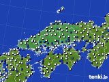 中国地方のアメダス実況(風向・風速)(2017年02月11日)