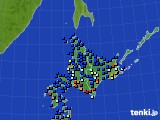 北海道地方のアメダス実況(日照時間)(2017年02月12日)