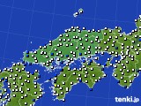 中国地方のアメダス実況(風向・風速)(2017年02月12日)