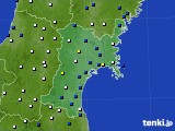 宮城県のアメダス実況(風向・風速)(2017年02月12日)