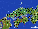 中国地方のアメダス実況(日照時間)(2017年02月13日)