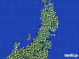 東北地方のアメダス実況(風向・風速)(2017年02月13日)
