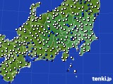 関東・甲信地方のアメダス実況(風向・風速)(2017年02月13日)