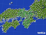 2017年02月13日の近畿地方のアメダス(風向・風速)