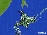 北海道地方のアメダス実況(風向・風速)(2017年02月15日)