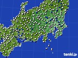関東・甲信地方のアメダス実況(風向・風速)(2017年02月15日)