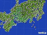 2017年02月15日の東海地方のアメダス(風向・風速)